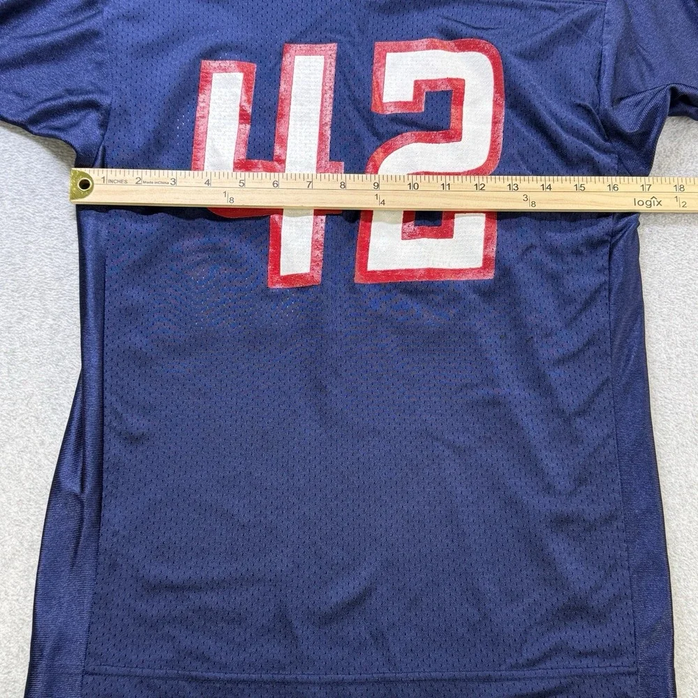 Y2K‎ Russell Athletic Football Jersey Navy Blue #42 Mesh Youth L Vintage